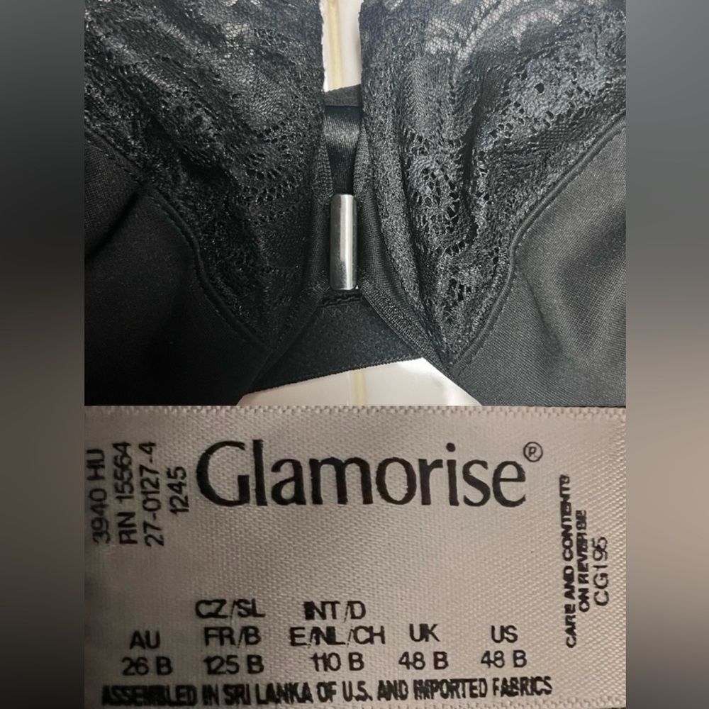 - Glamorise 48B Black WonderWire Front Close Bra! NEW! - Picture 8 of 16